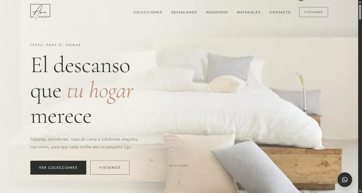 Captura de la web de Ana Hogar